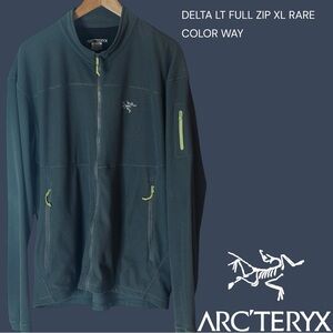 ARCTERYX MENS XL DELTA LT FULL ZIP GRAY/GREEN W/YELLOW ACCENTS EX COND GEAR!